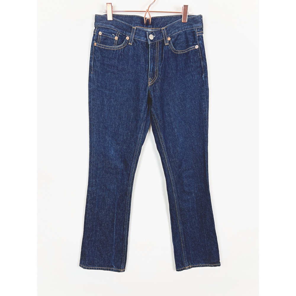 COS Pipe Organic Cotton Low Rise Bootcut Jeans Dark Wash 25